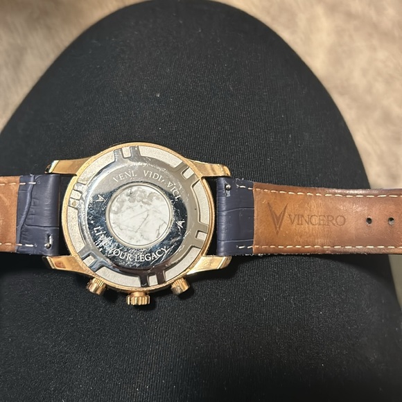 Vincero Men’s Blue Leather Watch Gold Face - Picture 3 of 3